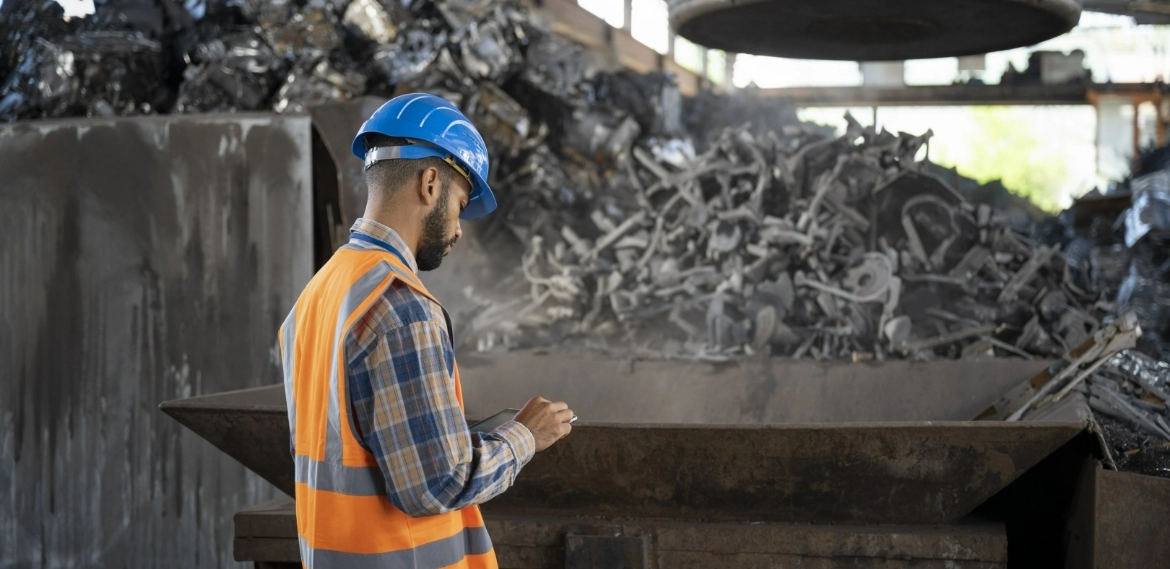 Mężczyzna na złomowisku